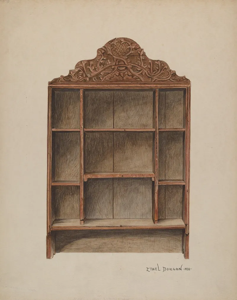 Hand Carved Cabinet by Ethel Dougan - Canvas Print