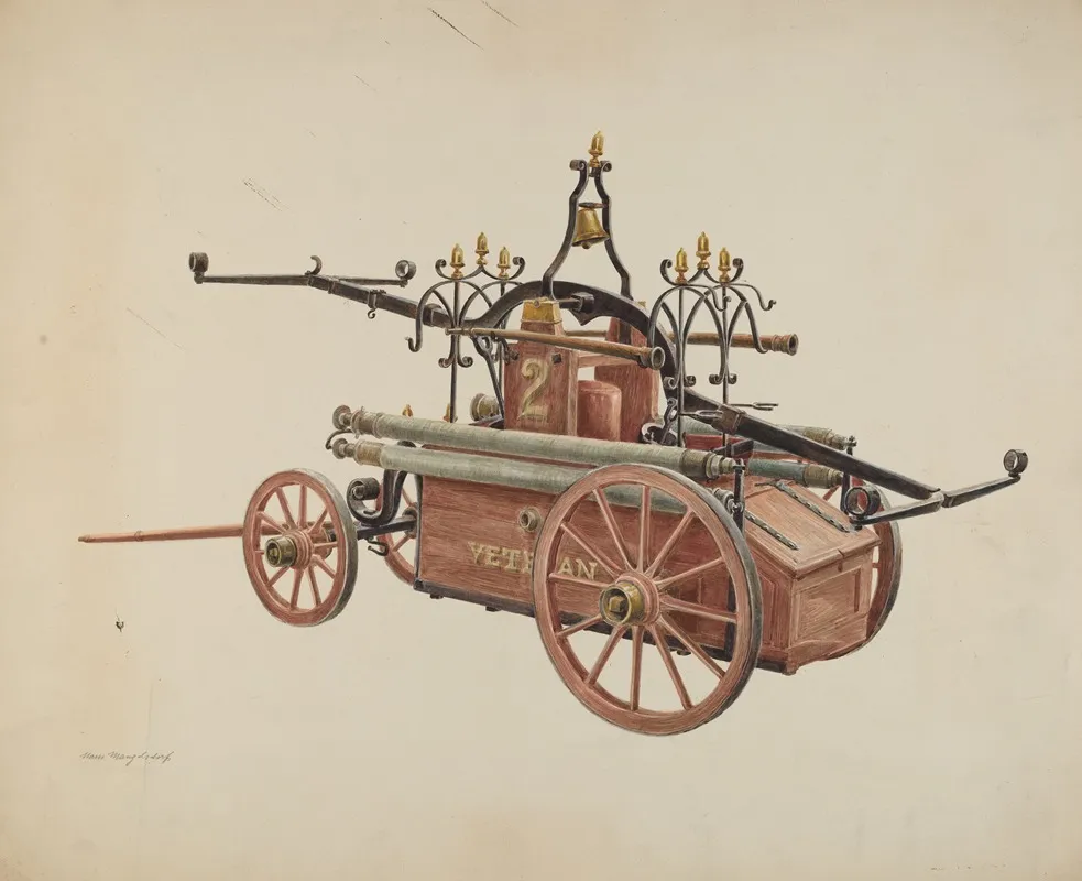 Hand Powered Fire Pump by Hans Mangelsdorf - Canvas Print