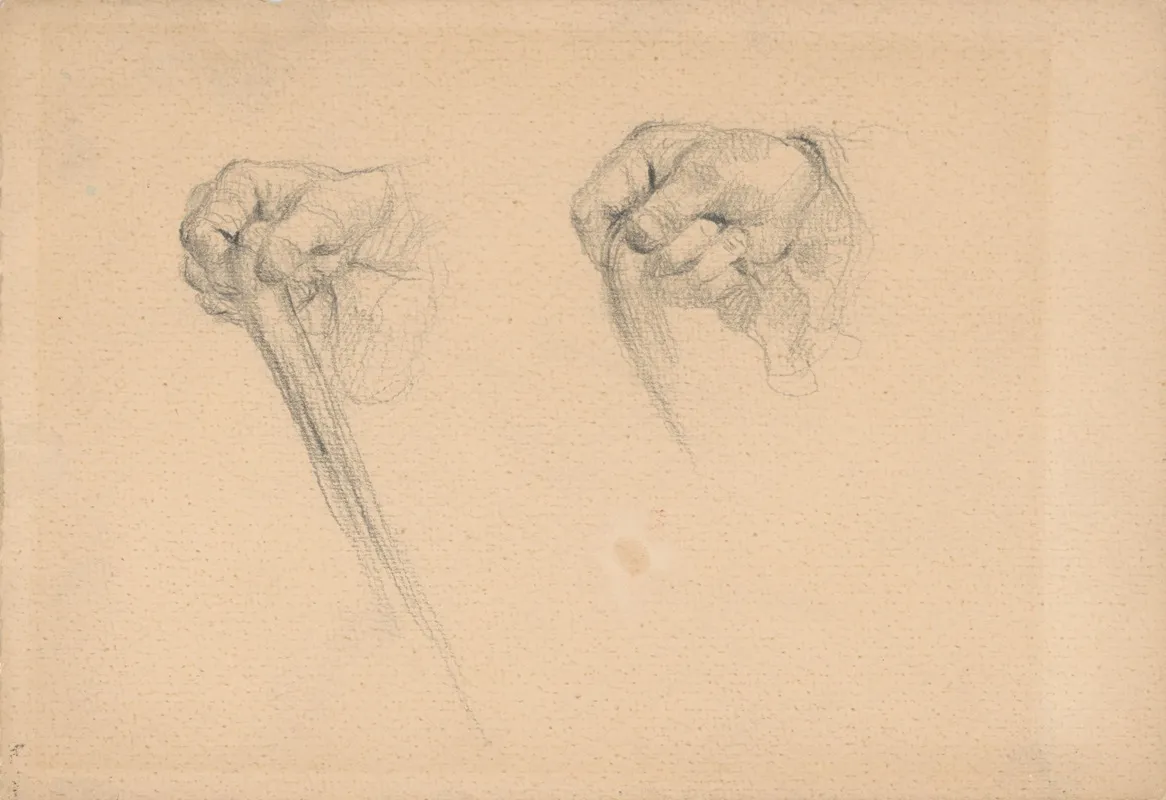 Hand With A Stick by Gustáv Mallý - Canvas Print