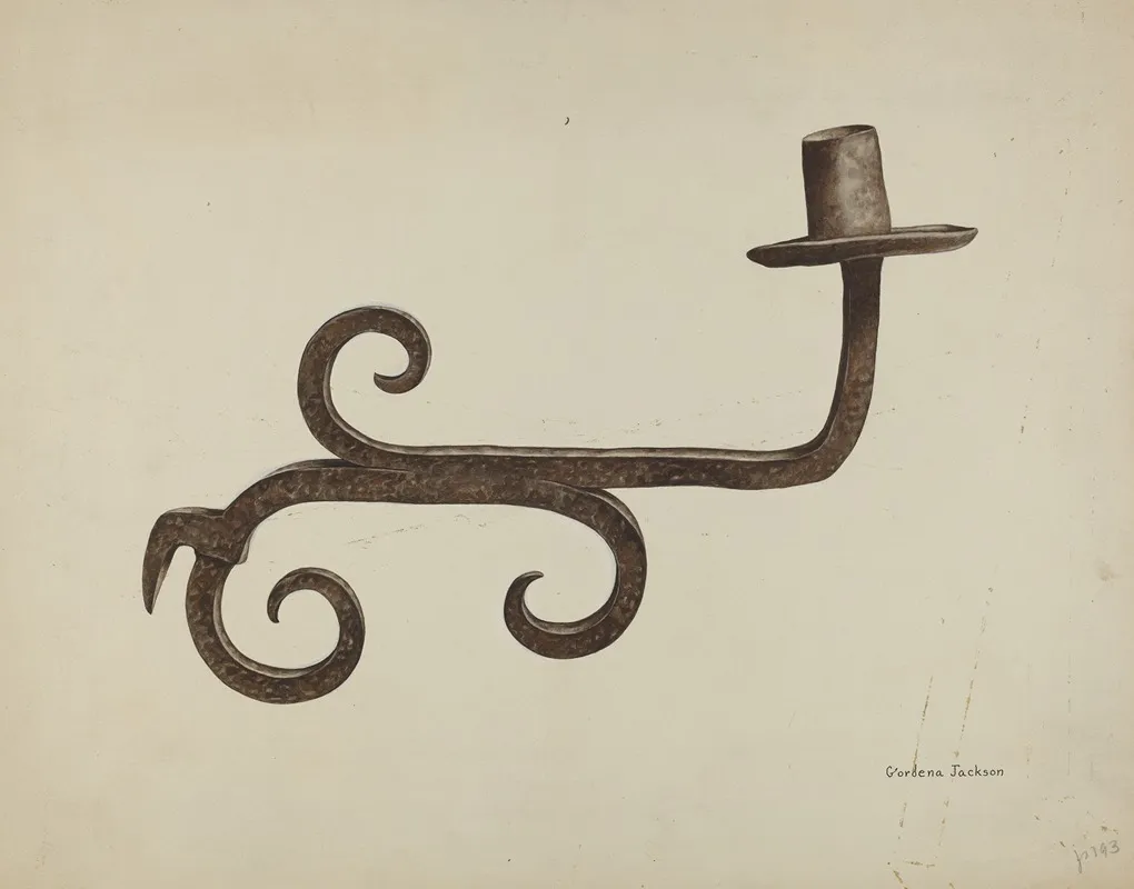 Hand Wrought Iron Candlestick 2 by Gordena Jackson - Canvas Print