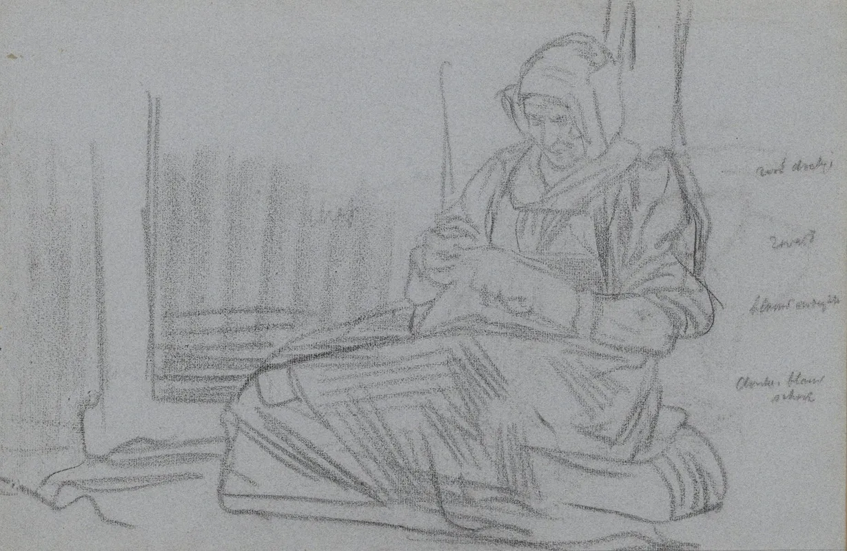 Handwerkende Vrouw Bij Een Raam