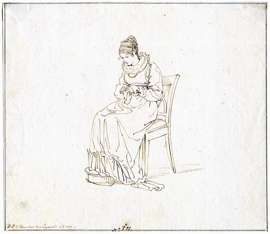 Handwerkende Vrouw Zittend Wellicht Mietje Brinkman by David Humbert de Superville - Canvas Print