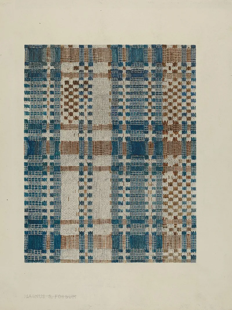 Handwoven Coverlet 12 by Magnus S. Fossum - Canvas Print