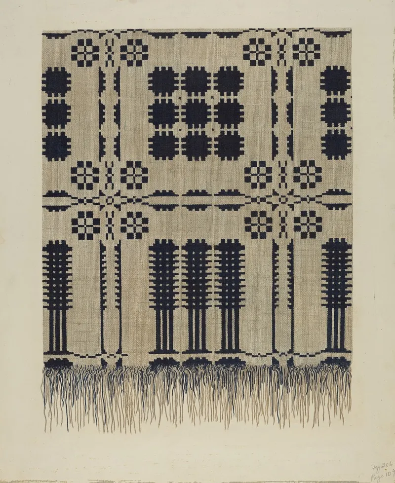 Handwoven Coverlet 5 by Fred Hassebrock - Canvas Print