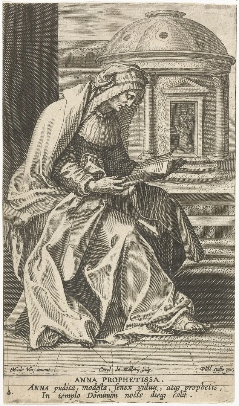 Hannah The Prophetess by Jan Collaert II - Canvas Print