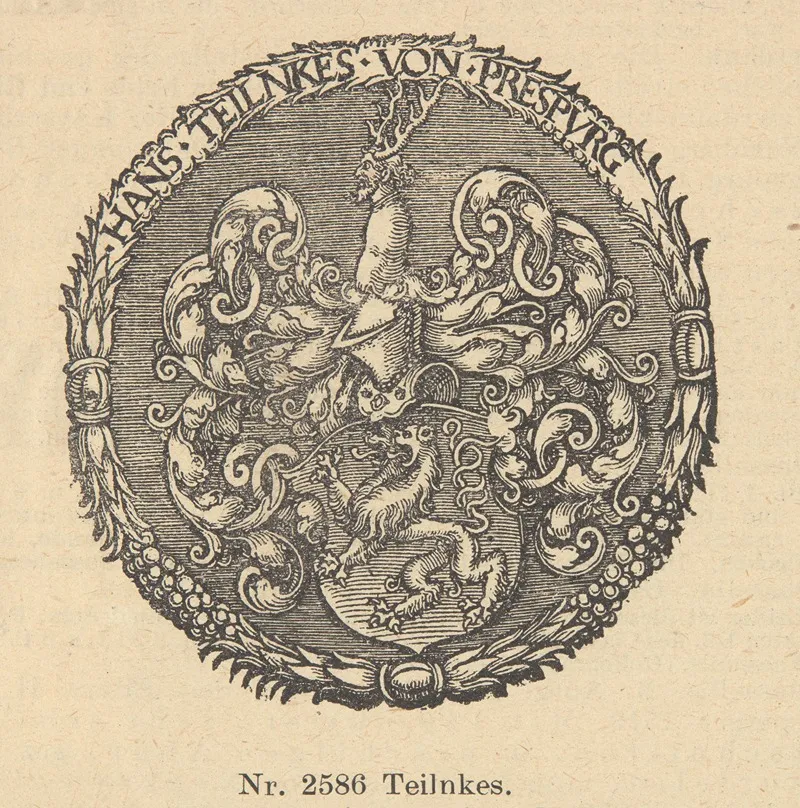 Hans Teilnkes Von Presburg Ekslibris Albo Herb