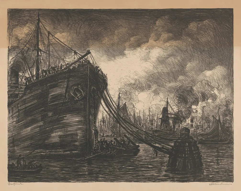 Harbor With Ships 2 by Albert Hemelman - Canvas Print