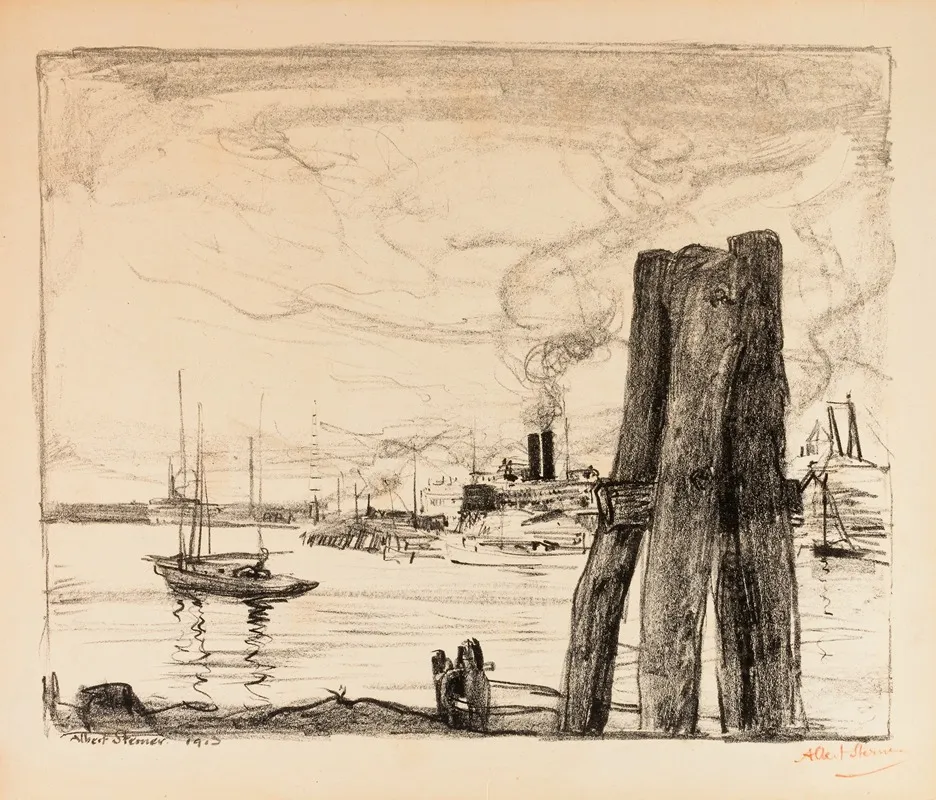 Harbor by Albert Sterner - Canvas Print