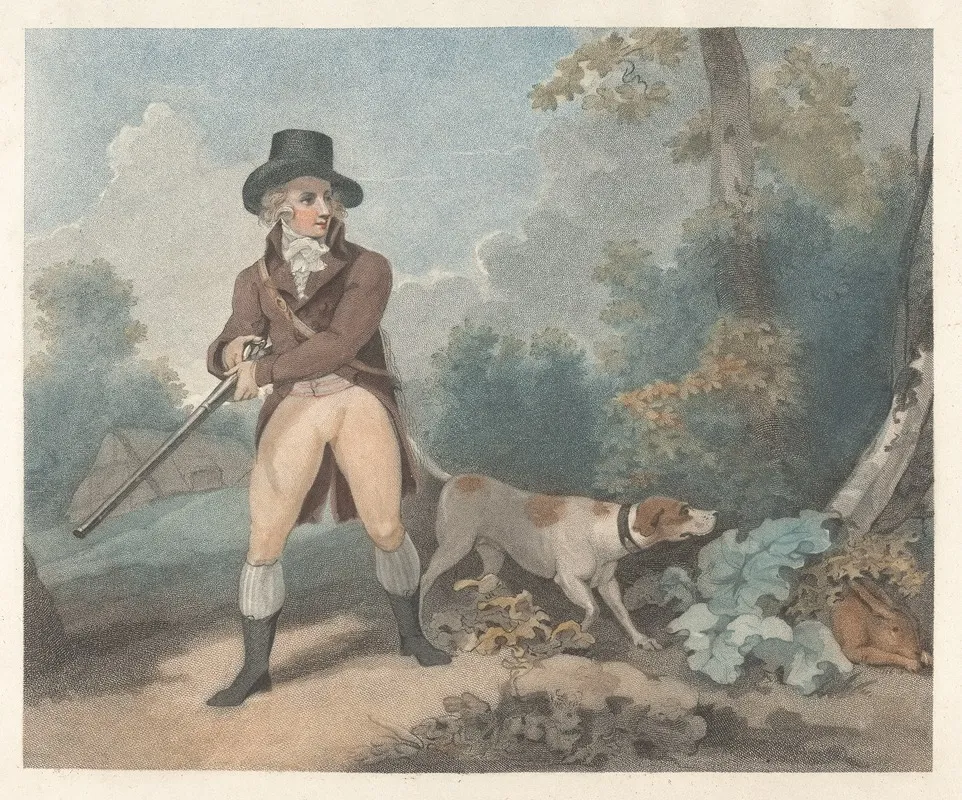 Hare Shooting by George Morland - Canvas Print