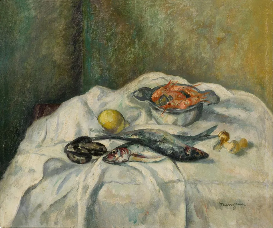 Harengs Et Crevettes by Henri Manguin - Canvas Print