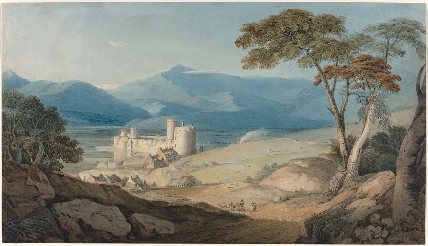 Harlech Castle And Snowdon