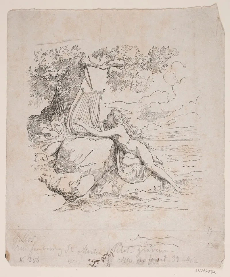 Harpen Ved Stranden by Lorenz Frølich - Canvas Print