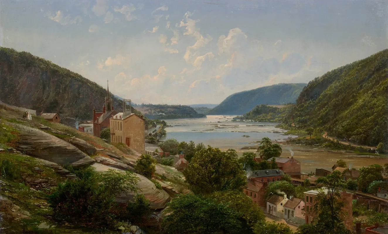 Harpers Ferry Virginia by Ferdinand Richardt - Canvas Print