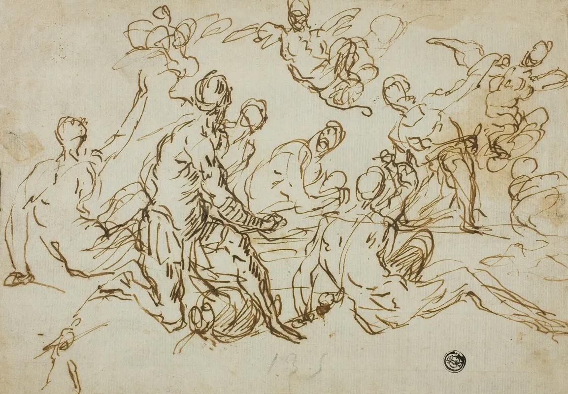 Harpies Attacking Aeneas And His Companions by Domenico Gargiulo - Canvas Print