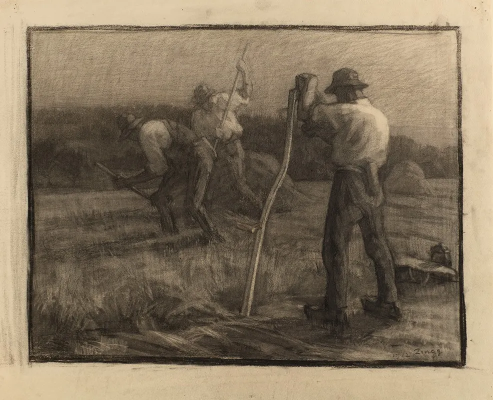 Harvest Scene 3 by Jules Émile Zingg - Canvas Print