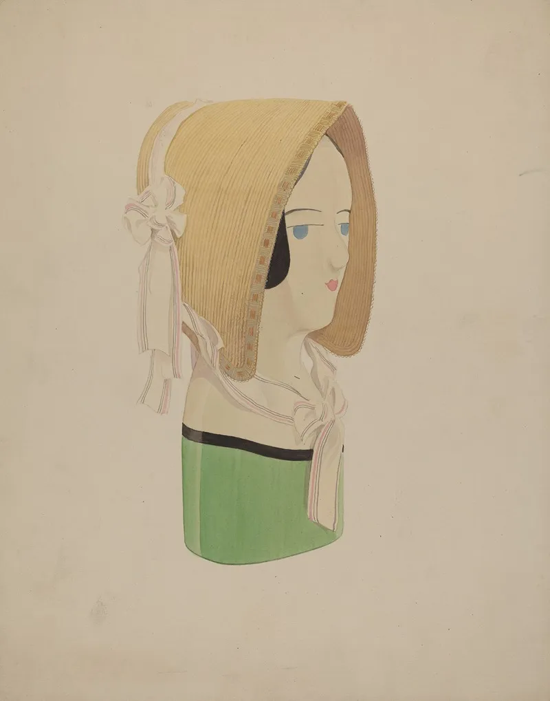 Hat Mannequin And Bonnet by Howard Weld - Canvas Print