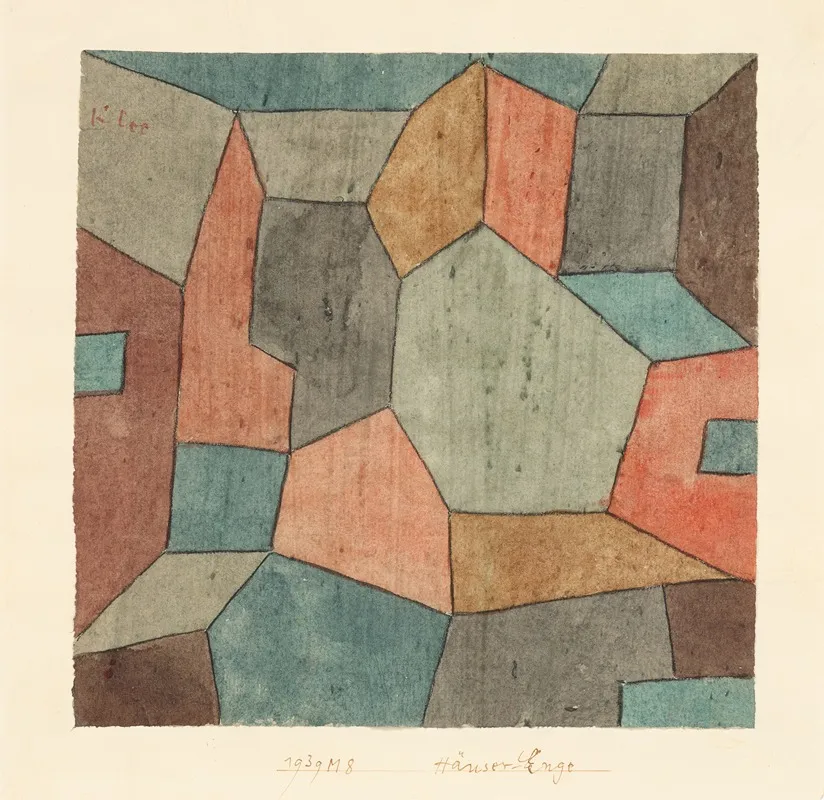 Hauser Enge Clustered Houses by Paul Klee - Canvas Print