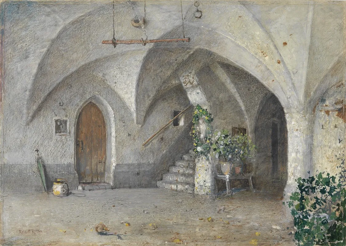 Hausflur Beim Kantioler In Klausen by Robert Russ - Canvas Print