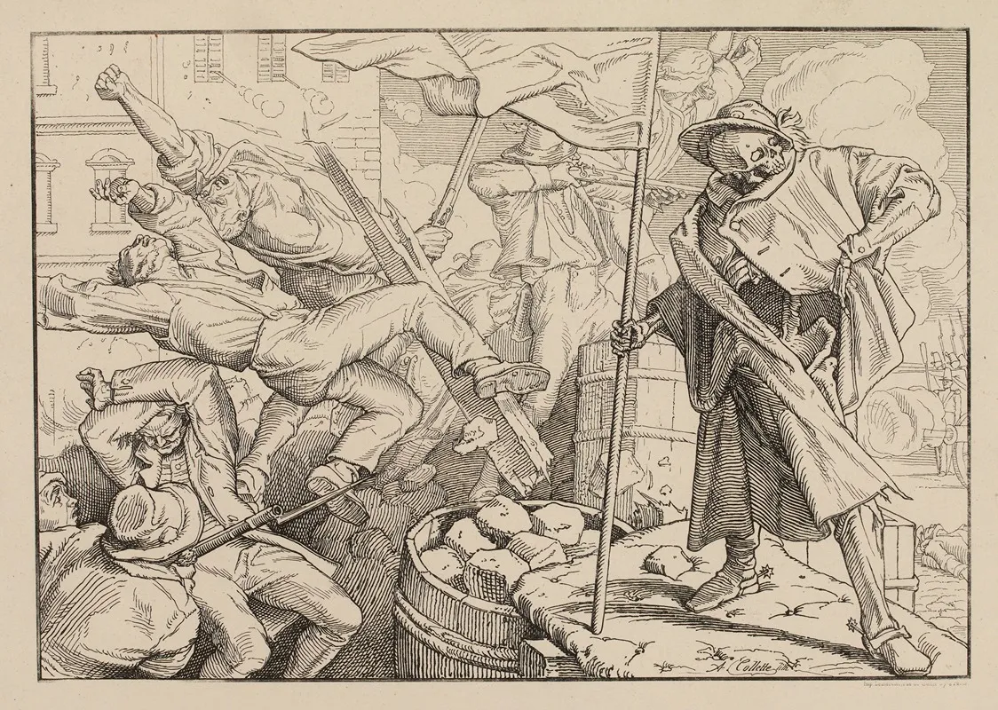 Haut Le Pave Des Barricades by Alexandre Désiré Collette - Canvas Print