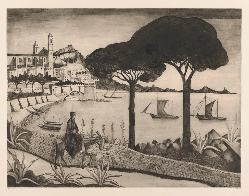 Haven Van Bastia Op Corsica by Lodewijk Schelfhout - Canvas Print