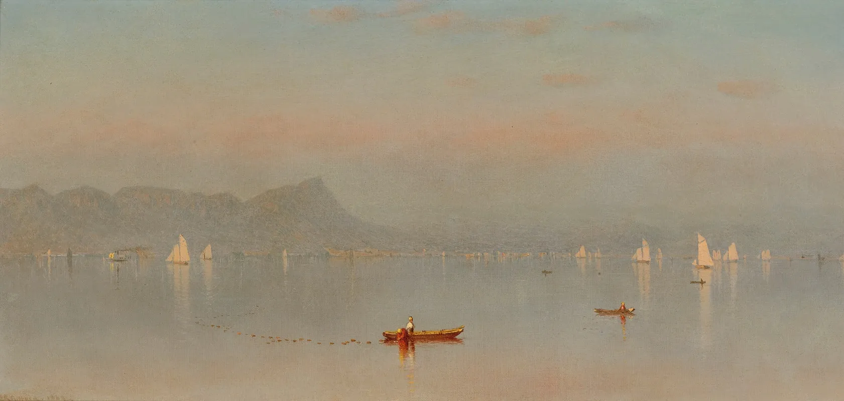 Haverstraw Bay Shad Fishing On The Hudson by Sanford Robinson Gifford - Canvas Print