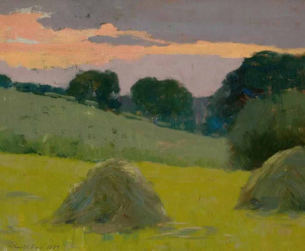 Haystacks 4 by Arthur Wesley Dow - Canvas Print