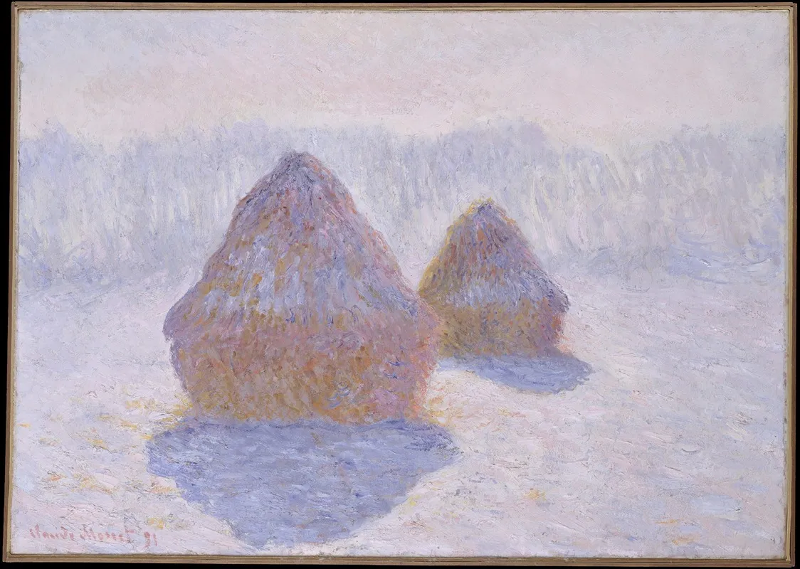 Haystacks Effect Of Snow And Sun