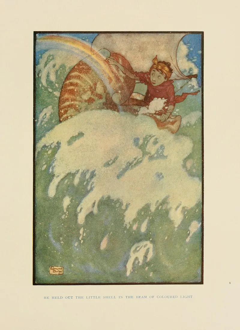 He Held Out The Little Shell In The Beam Of Coloured Light by Edmund Dulac - Canvas Print