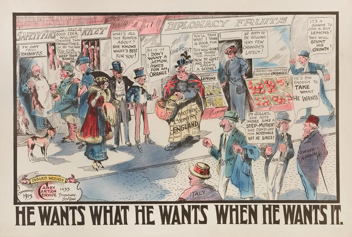 He Wants What He Wants When He Wants It by Carey Cartoon Service - Canvas Print