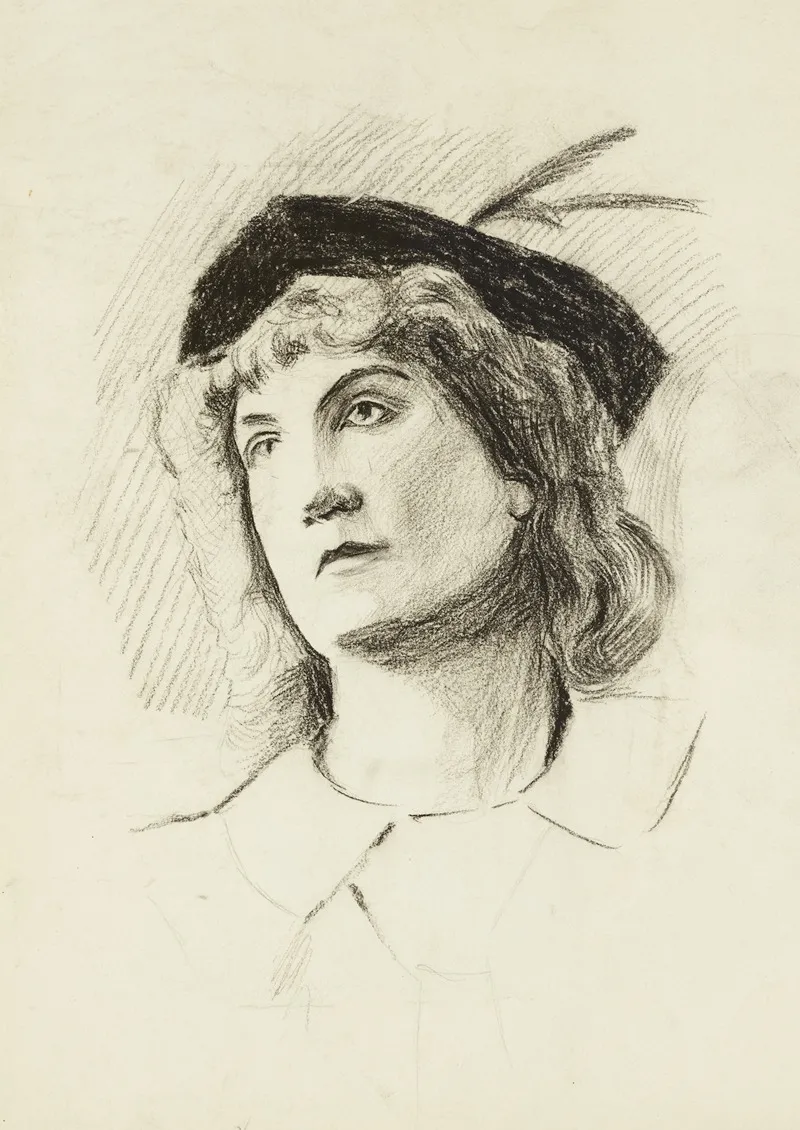 Head And Shoulders Of A Young Woman by Harold Imbrie - Canvas Print