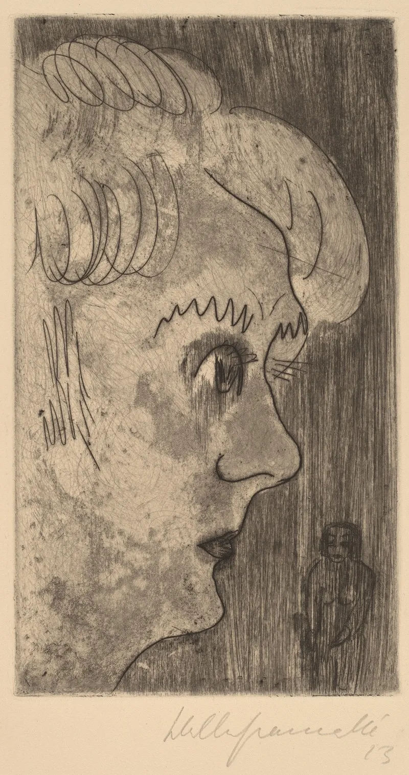 Head In Profile by Walter Gramatté - Canvas Print