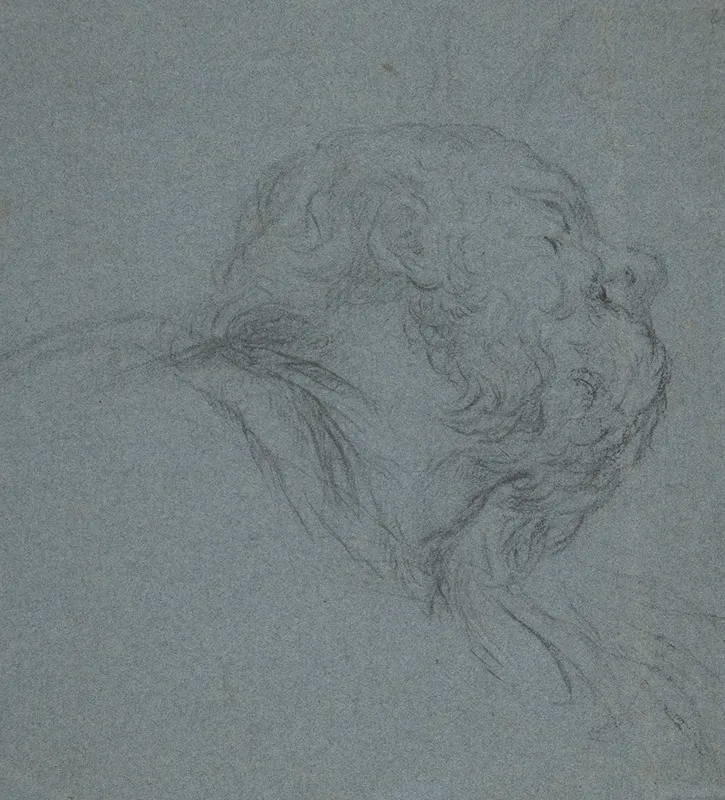 Head Of A Bearded Man Looking To Upper Right