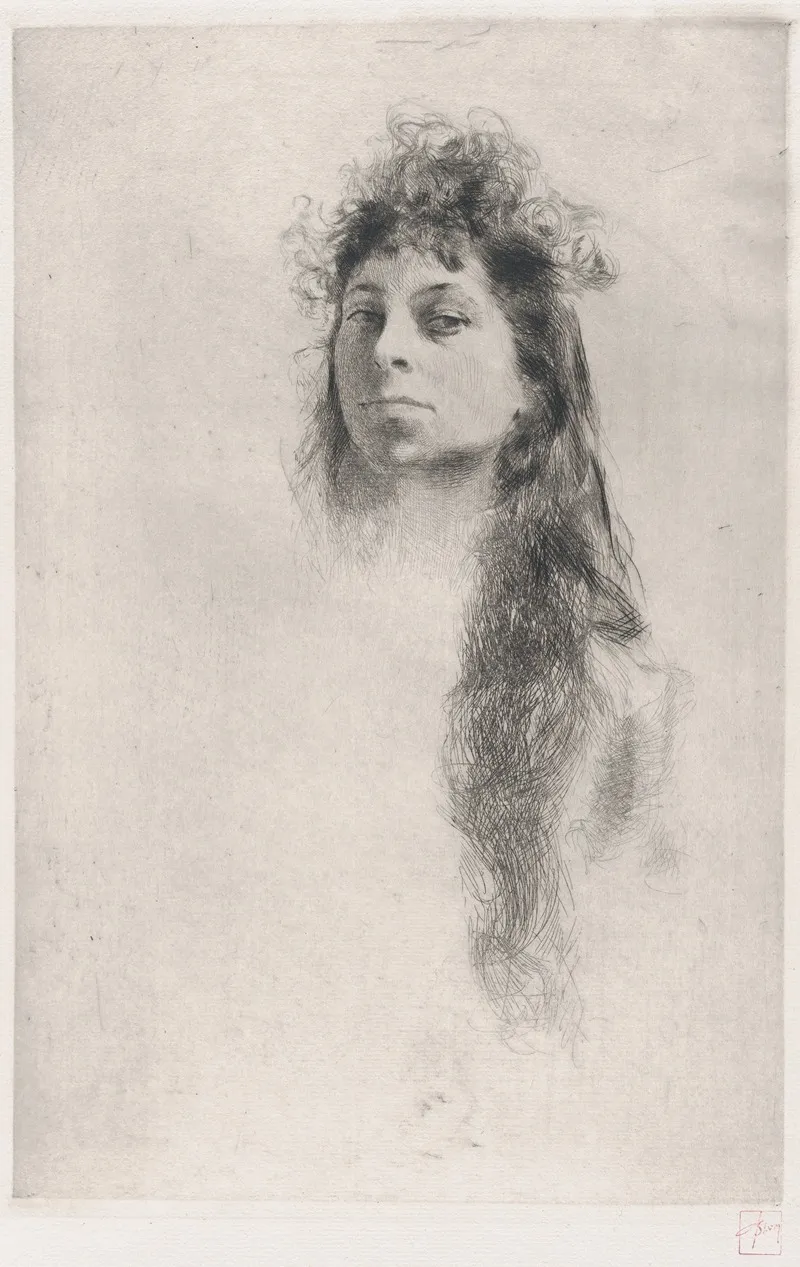 Head Of A Girl With Long Hair