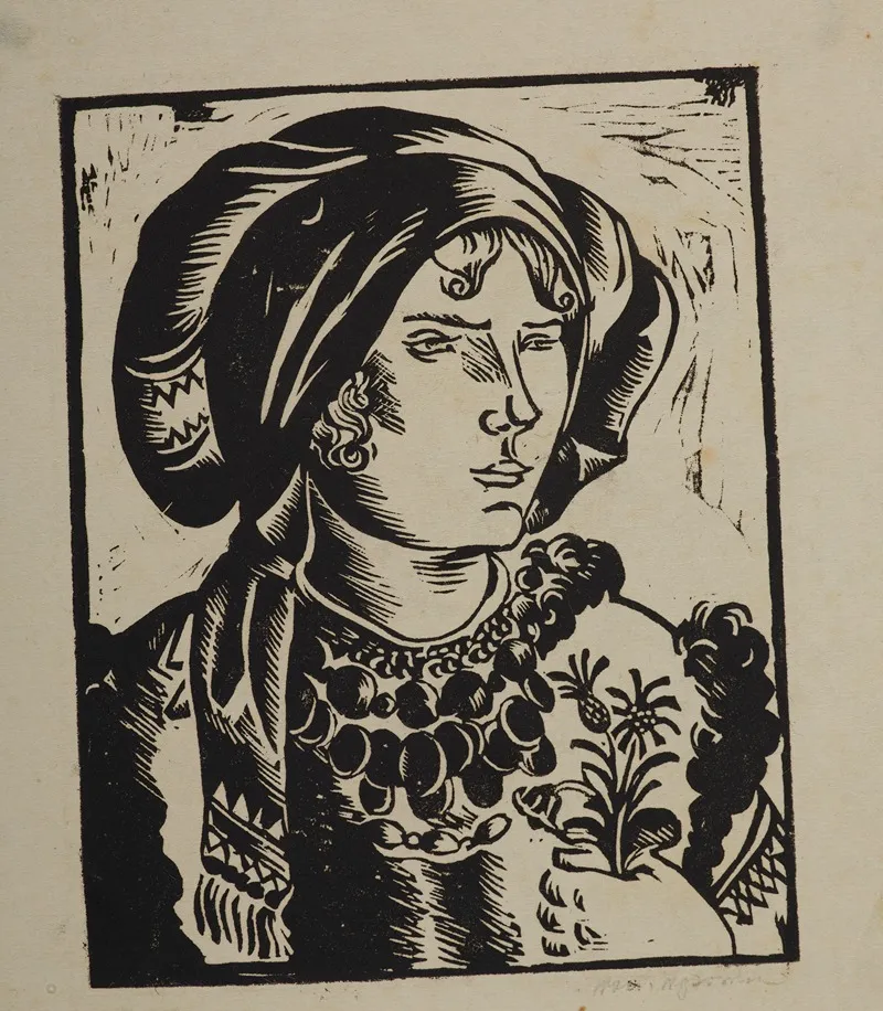 Head Of A Hutsul Woman by Wacław Wąsowicz - Canvas Print