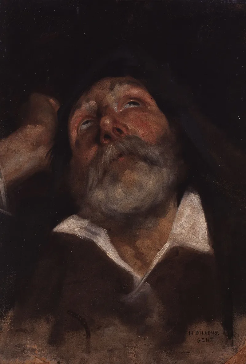 Head Of A Man 62 by Henri Dillens - Canvas Print