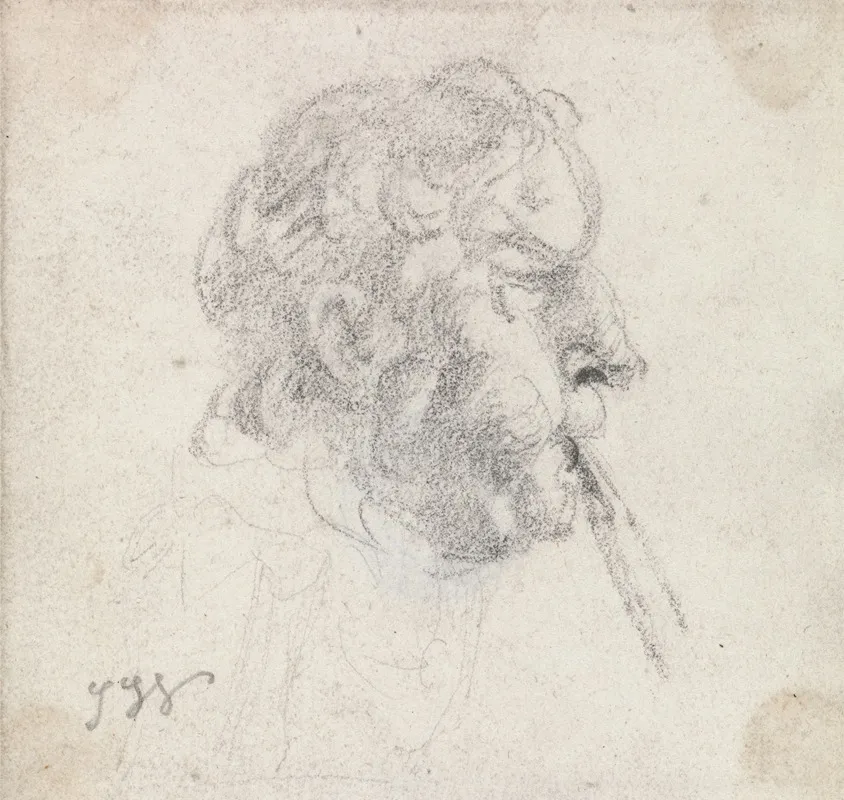 Head Of A Man Blowing A Pipe
