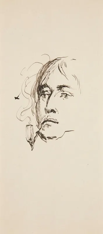 Head Of A Man Smoking A Pipe