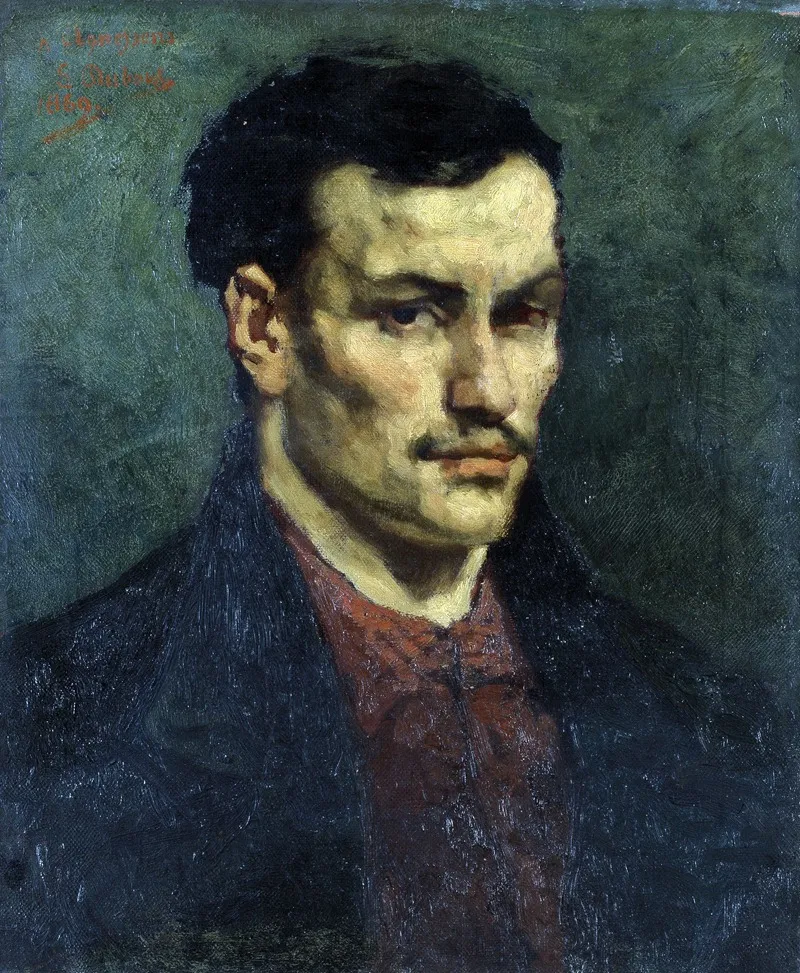 Head Of A Man Study by Louis Dubois - Canvas Print