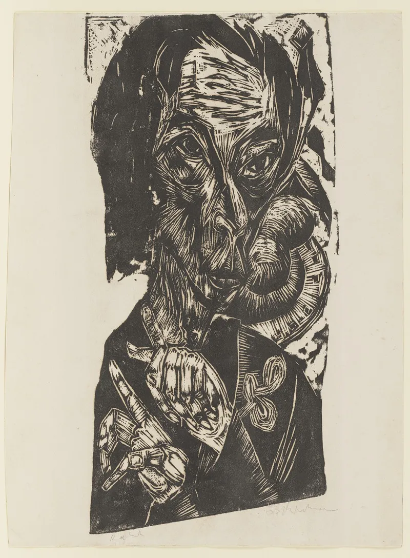 Head Of A Sick Man Self Portrait