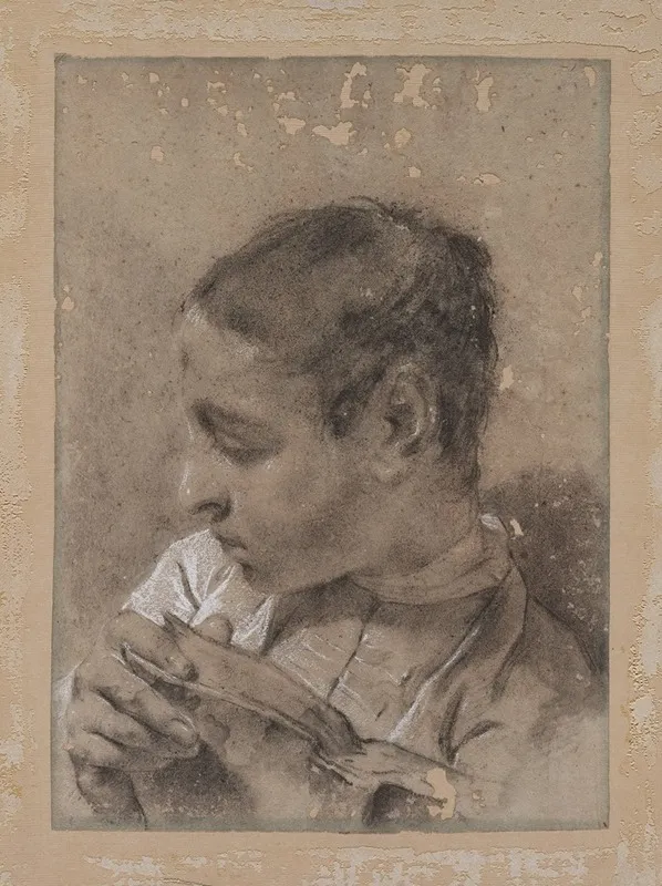 Head Of A Young Man In Profile With A Book