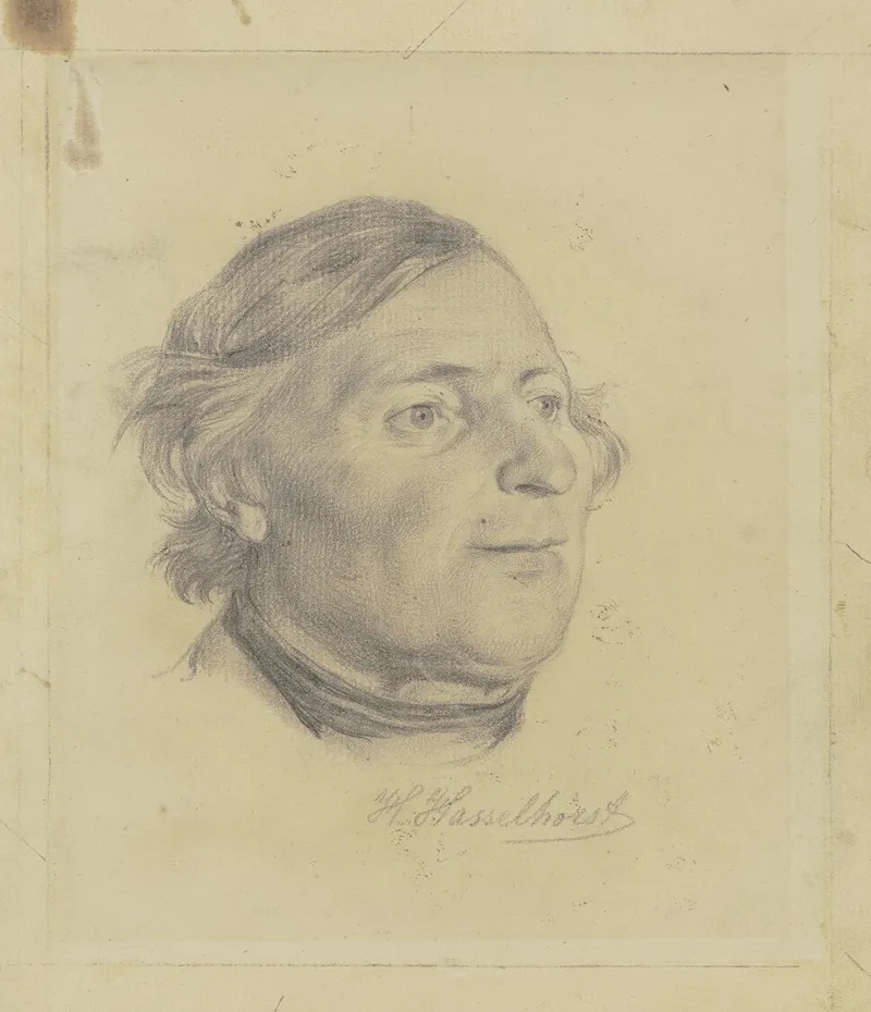 Head Of An Elderly Gentleman by Johann Heinrich Hasselhorst - Canvas Print