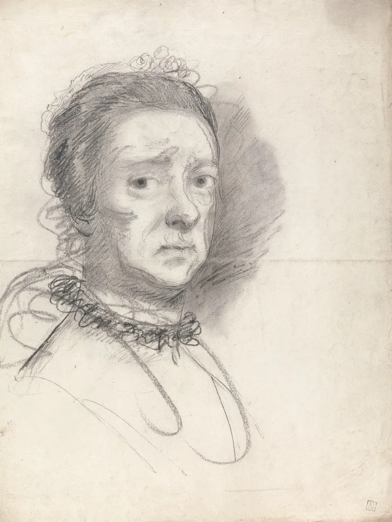 Head Of An Elderly Lady Studies From Raphaels Disputation 2