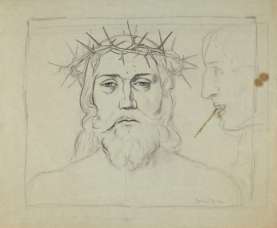 Head Of Christ Crowned With Thorns And Tormentors Head