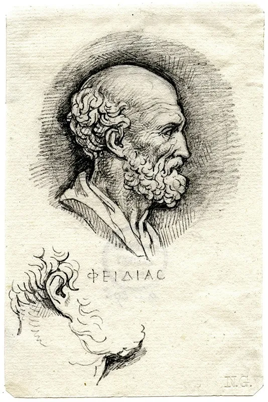 Head Of Phidias In Profile To The Right by David Humbert de Superville - Canvas Print