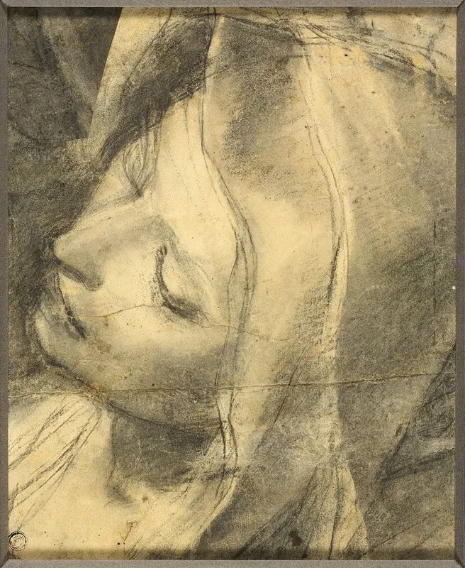 Head Of The Swooning Virgin Study For The Deposition