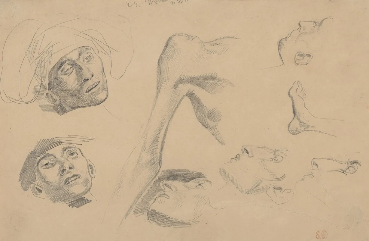 Head Shoulder And Foot Studies For Scenes From The Chios Massacres