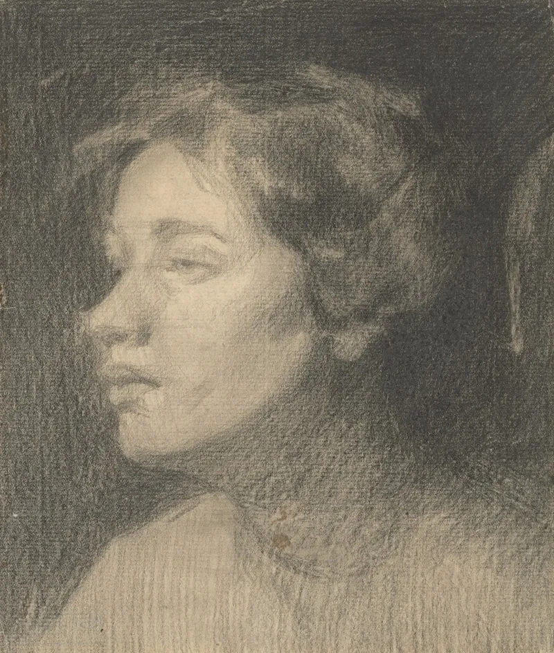 Head Study Of A Girl 3 by Eduard Putra - Canvas Print