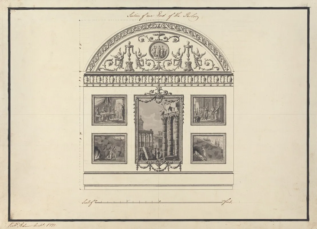 Headfort House Ireland Section Of One End Of The Parlor by Robert Adam - Canvas Print