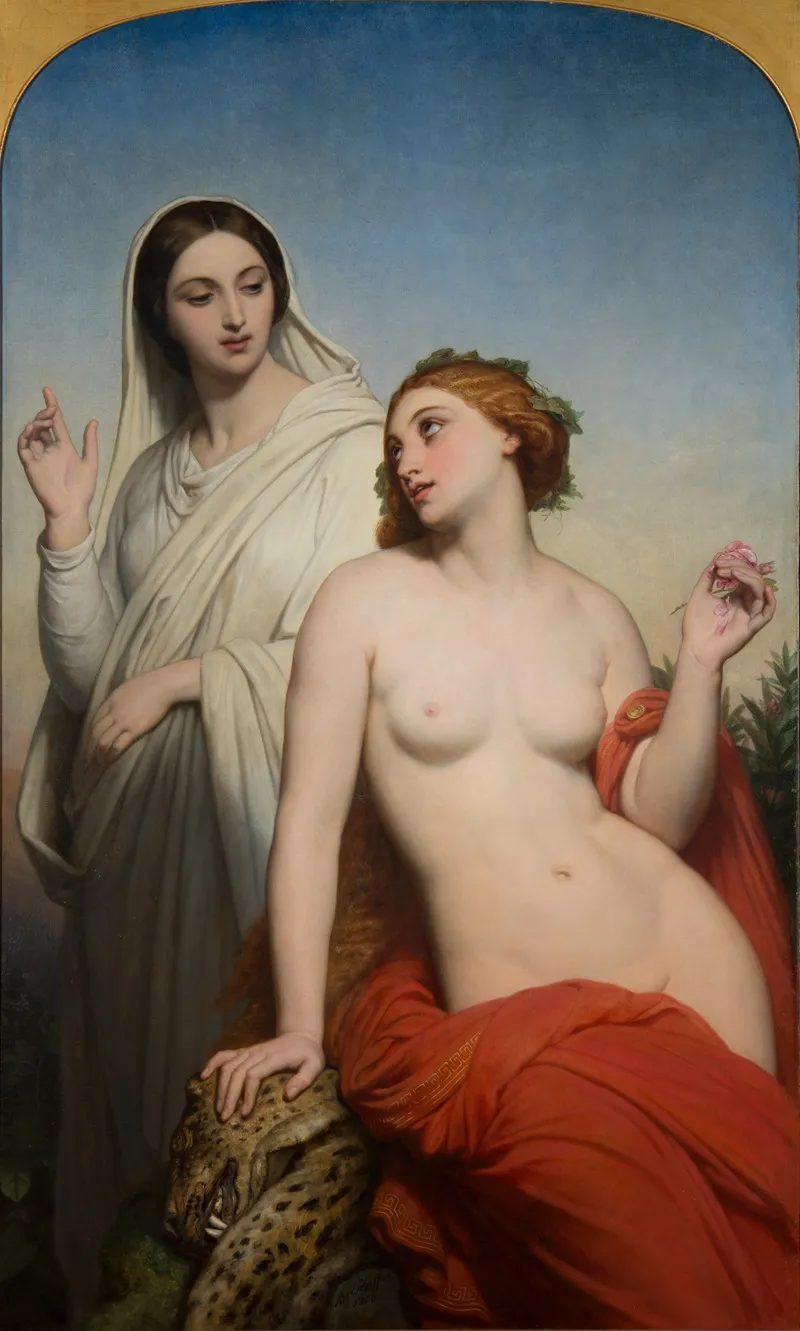 Heavenly And Earthly Love by Ary Scheffer - Canvas Print