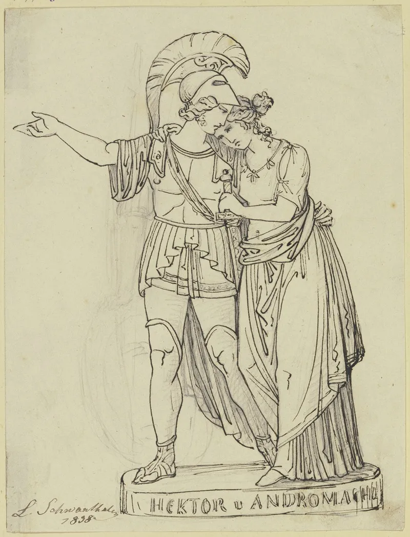 Hector And Andromache by Ludwig Michael Schwanthaler - Canvas Print
